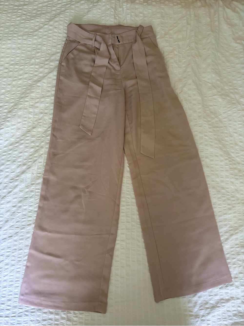 Women's Wide-Leg Tie-Waist Pants - Blush